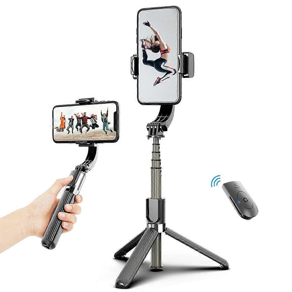 3 in 1 Phone Gimbal Stabilizer Selfie Stick Tripod 86cm 5-Section with Remote Shutter Phone Clamp Smart Rotatable Compatible with iPhone Samsung HUAWE