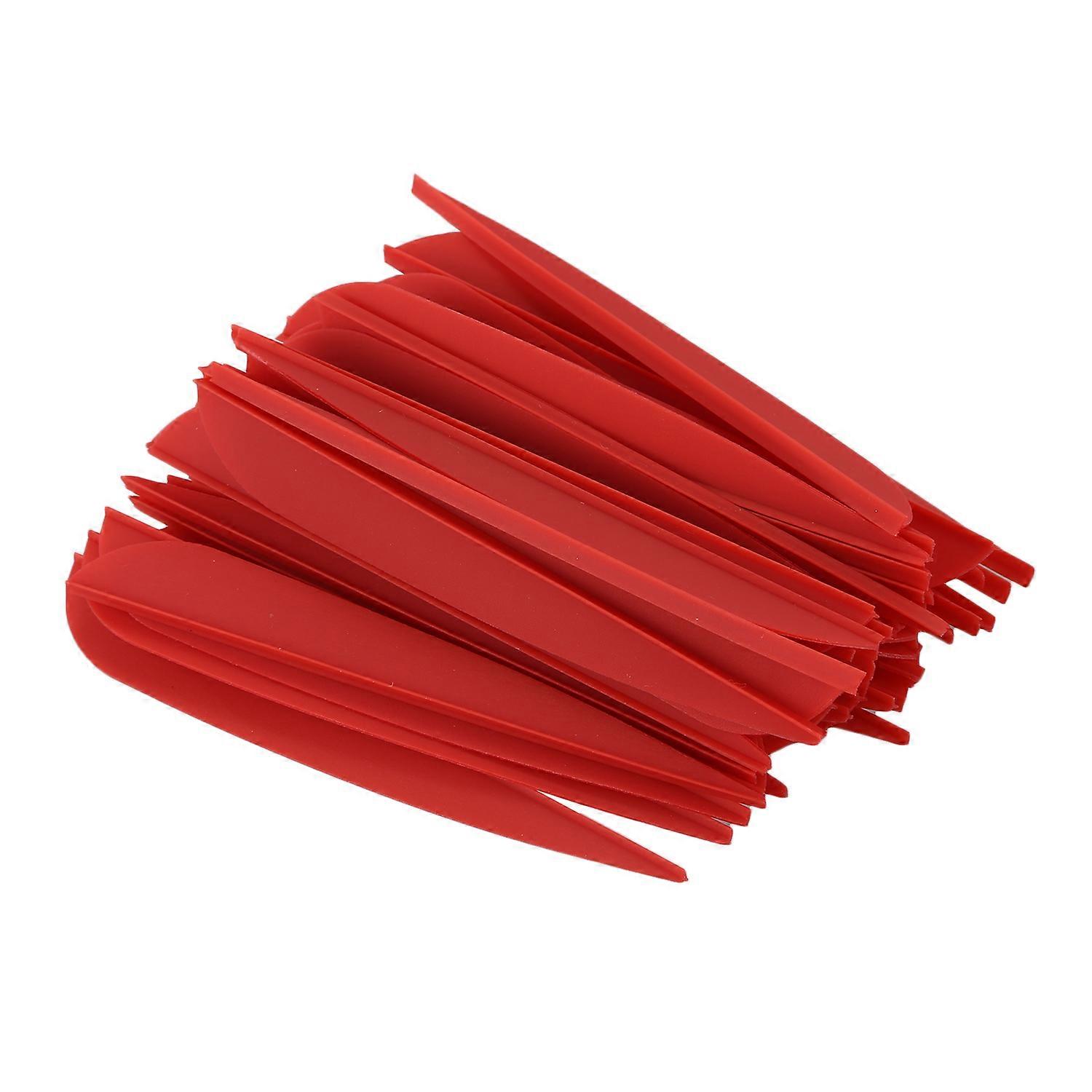 Setas Palhetas 4 polegadas de plástico Feather Fletching para DIY Archery Arrows 50 Pack (vermelho)