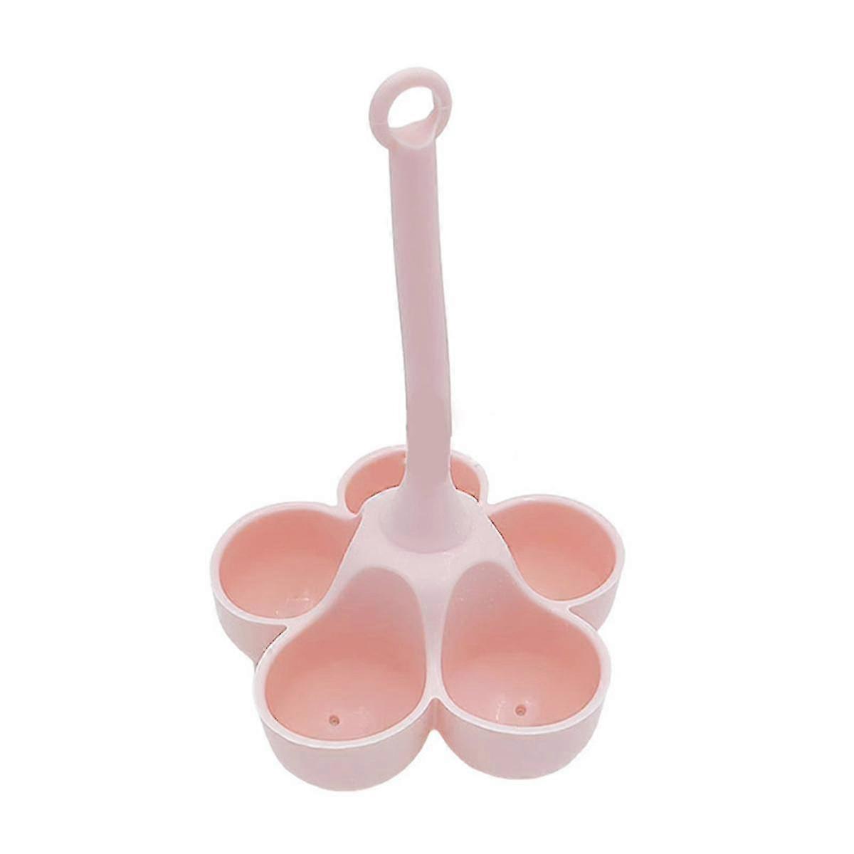 5 Hole Silicone Egg Cooker High Temperature Resistant Steamed Egg Tray Food Grade Complementary Food Tools Pink