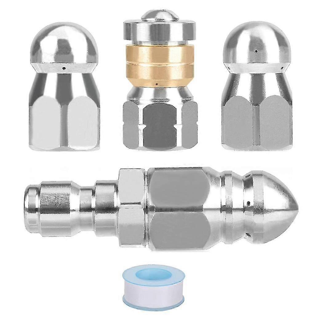 Pressure Washer Sewer Jetter Nozzles Kit,with Different Models For 1/4 Inch Pressure Washer Quick C