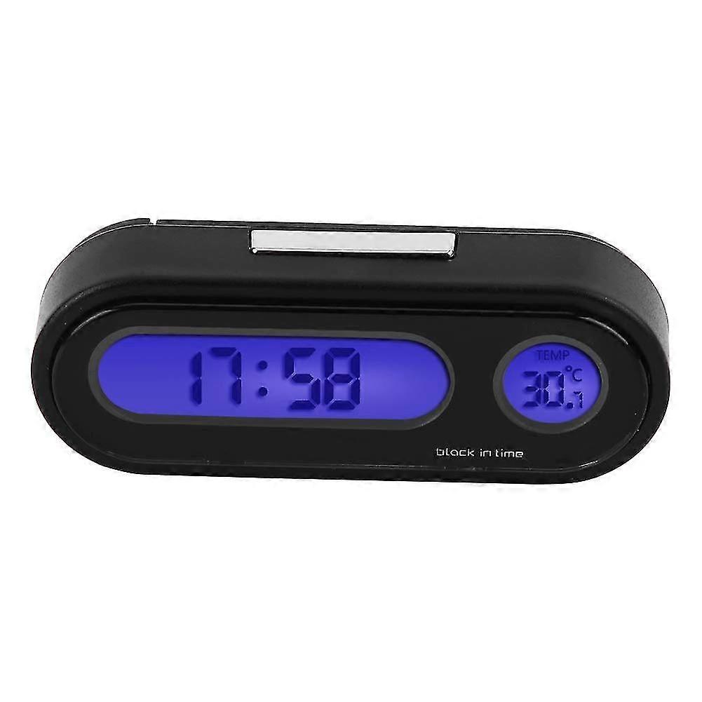 Yaju 2 In 1 Car Interior Led Digital Clock Thermometer Voltmeterblack1pcs