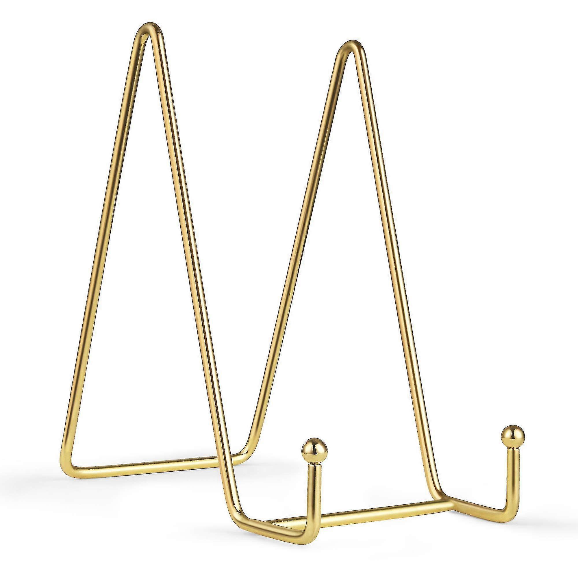 2pcs 6 Inch Display Stands For Plate- Gold Iron Easel Plate Holder Display Stands Metal Frame Holders For Photo, Pictures
