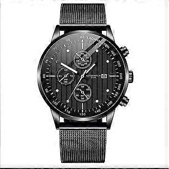 Fashion S^imple Black Blue Gold Luxury Hollow Leather Strap Mechanical Watch Wrist Clock Retro