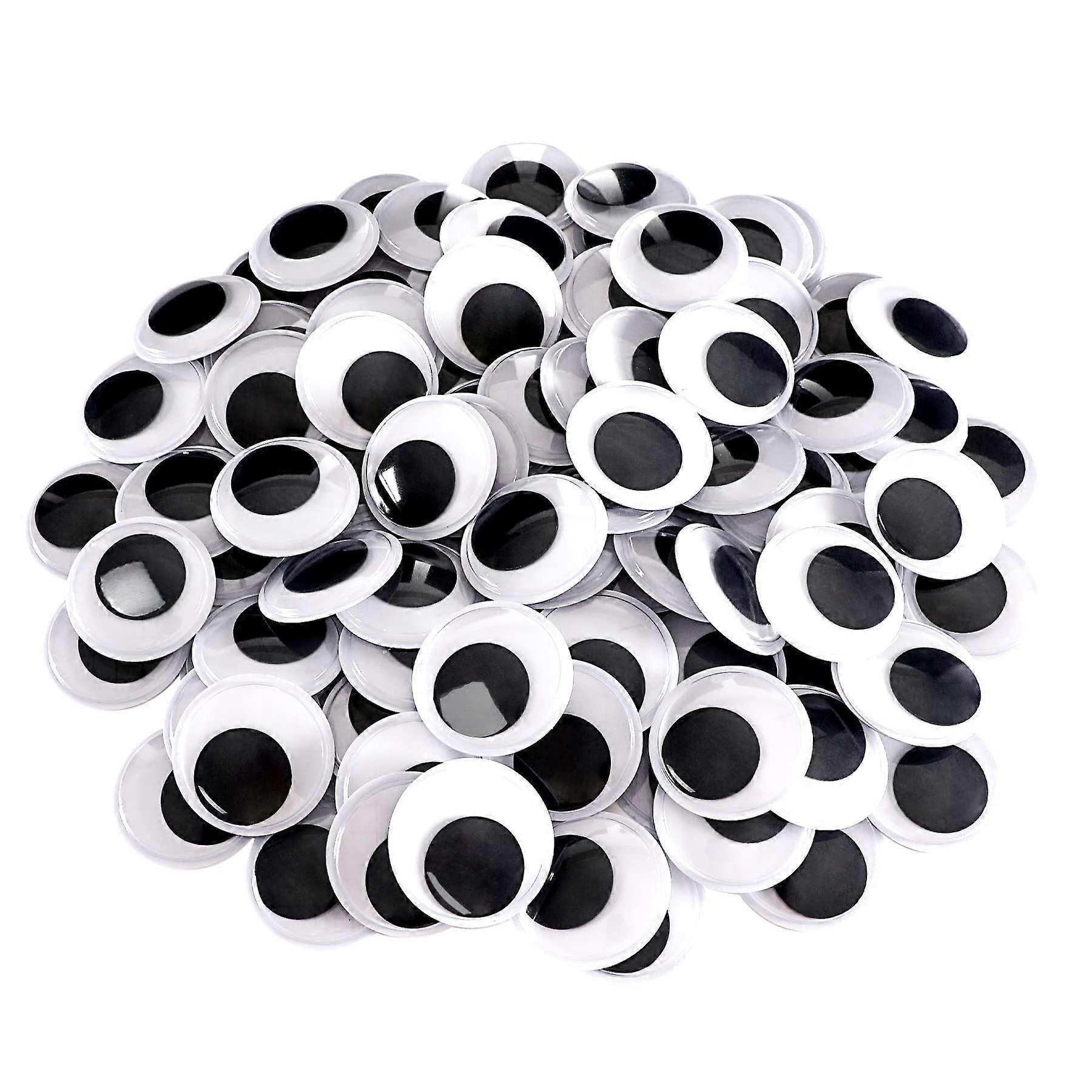 100 Pieces Wiggle Eyes Self Adhesive Large Black White Eyes for DIY Crafts Decoration (20mm)