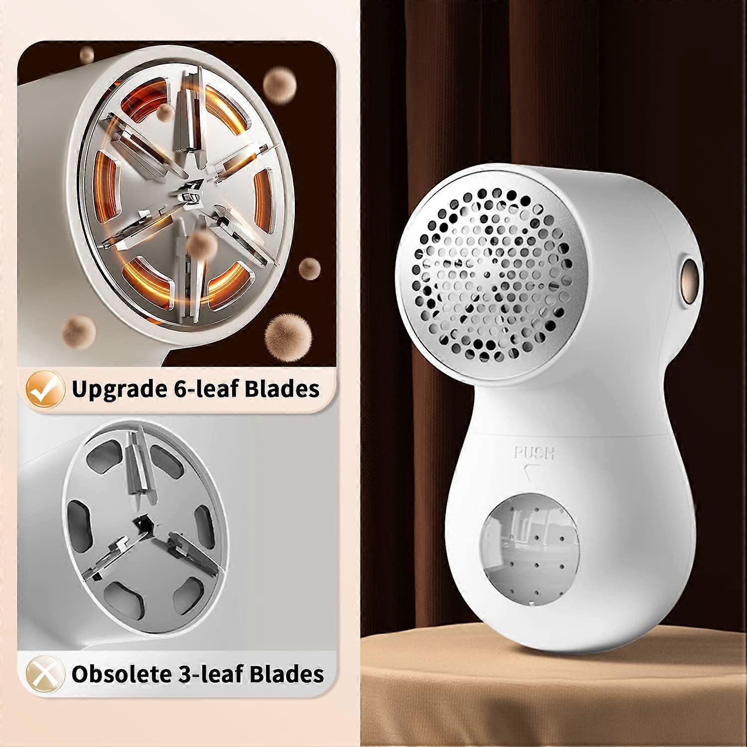 LED digital display, laundry lint shaver with 1 additional blade (white)