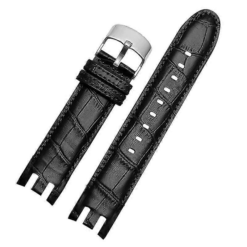 21 MM Cuir Souple Montre Bande Bracelet Vintage Alligator Grain Pour Swatch YRS403