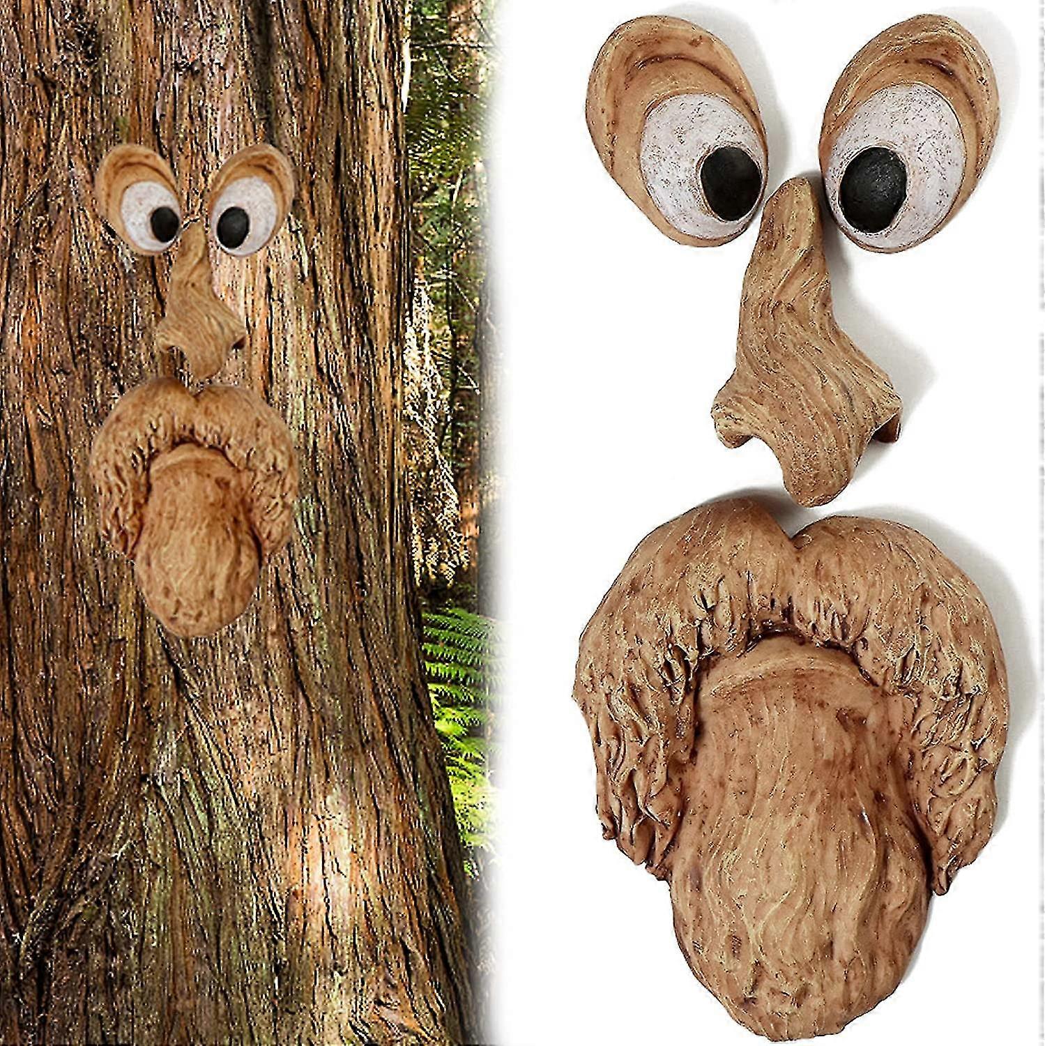 Tree Face Decor Old Man Tree Hugger Bark Ghost Face Garden Yard A