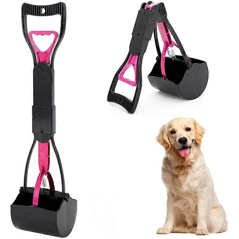 Foldable Poop Scoop for Dogs and Cats Pet Long Handle Pooper Scooper, Easy to Pick Up Poop, Black & Purple