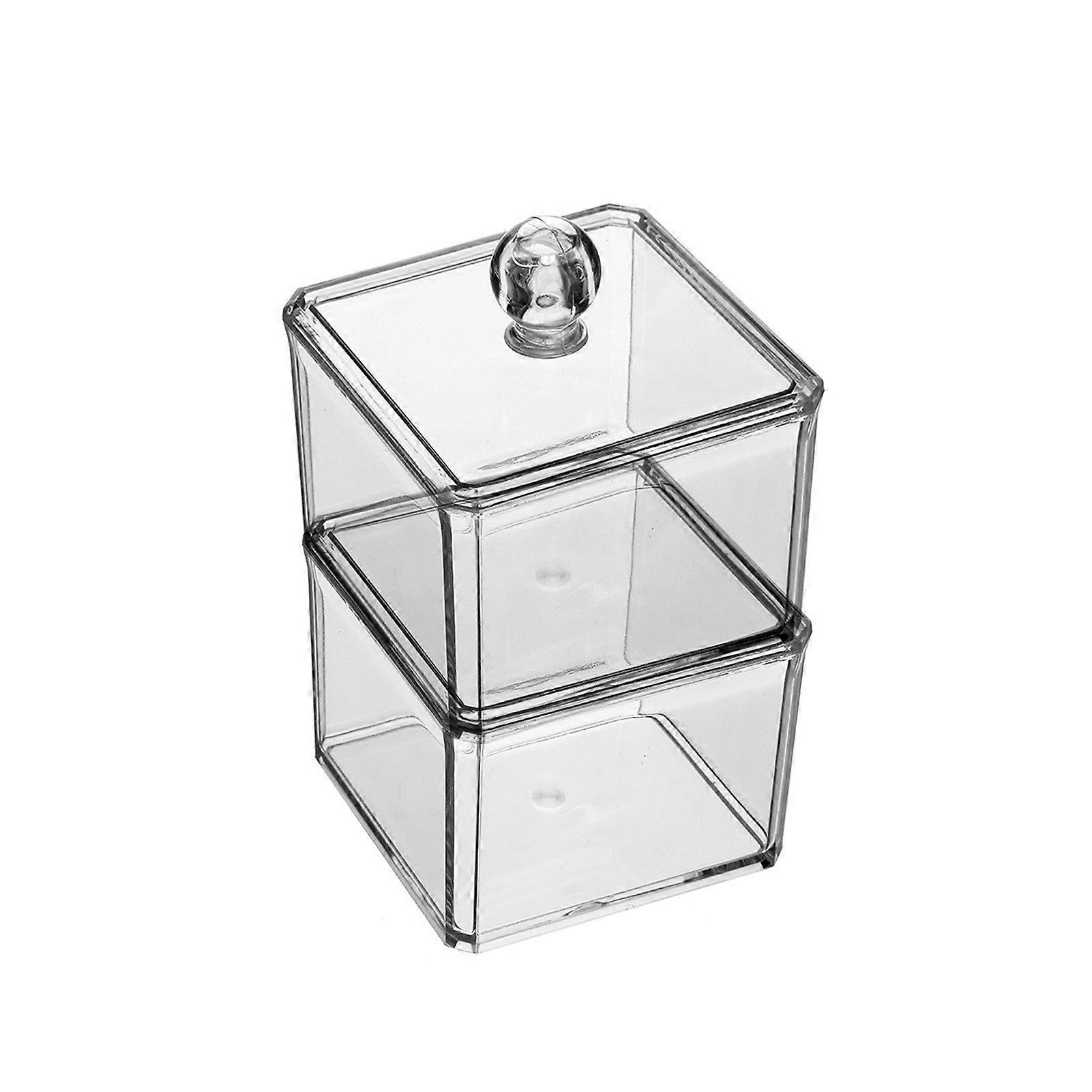 Storage Box Acrylic with Lid Makeup Remover Cotton Box Multifunctional Cotton Swab Dresser Cosmetic Cotton Organiser KAESI