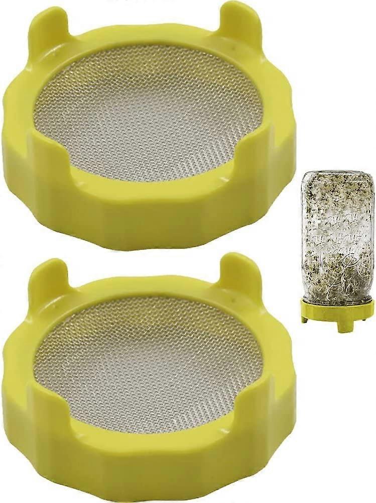 2pcs Sprouting Lids with Stainless Steel Screen
