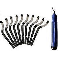 11 Portable Manual Deburring Tools, Repair Parts - 1 Deburring Tool + 10 360 Degree Rotating Deburring Blades