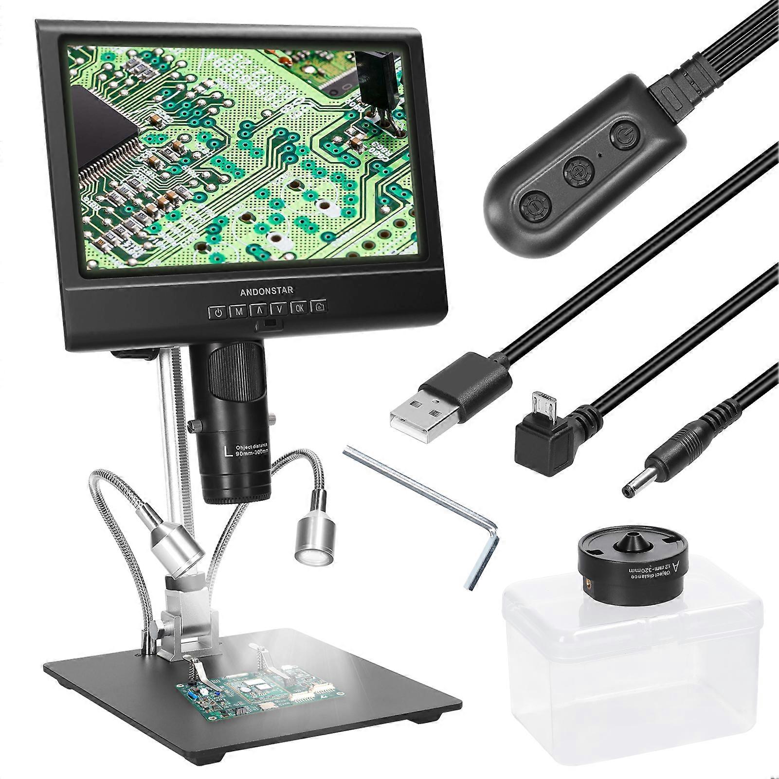 Digital Microscope 1080P 10inch 4X Display Magnification Soldering Microscope Taking Video Recording Maintenance Workbench