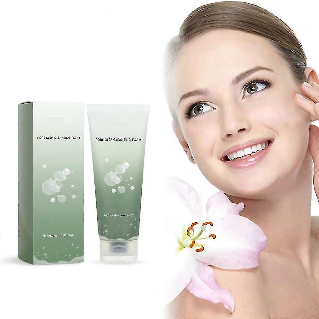 Pore Deep Cleansing Foam, Heartleaf Quercetin Deep Pore Facial Cleanser, Face Cleansing Foam, Fine and Gentle, Gently Removes Oil and Deads Cells