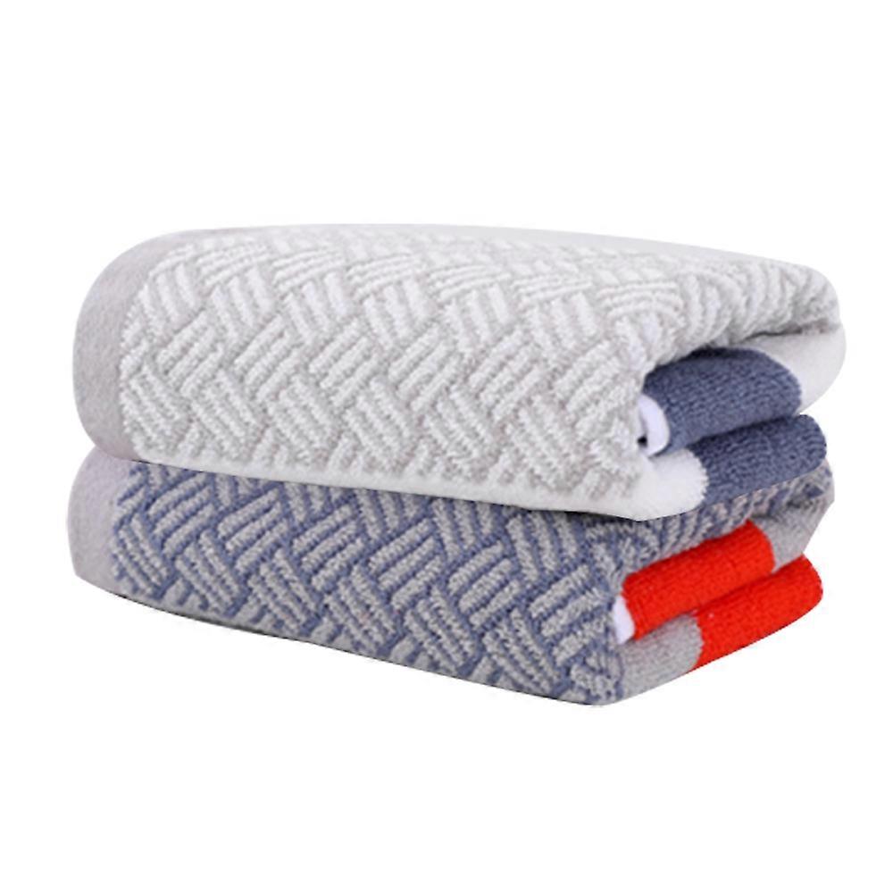 Hand Towels Set of 2 Striped Pattern, Cotton Soft Absorbent Towel for Bathroom, 34*72cm