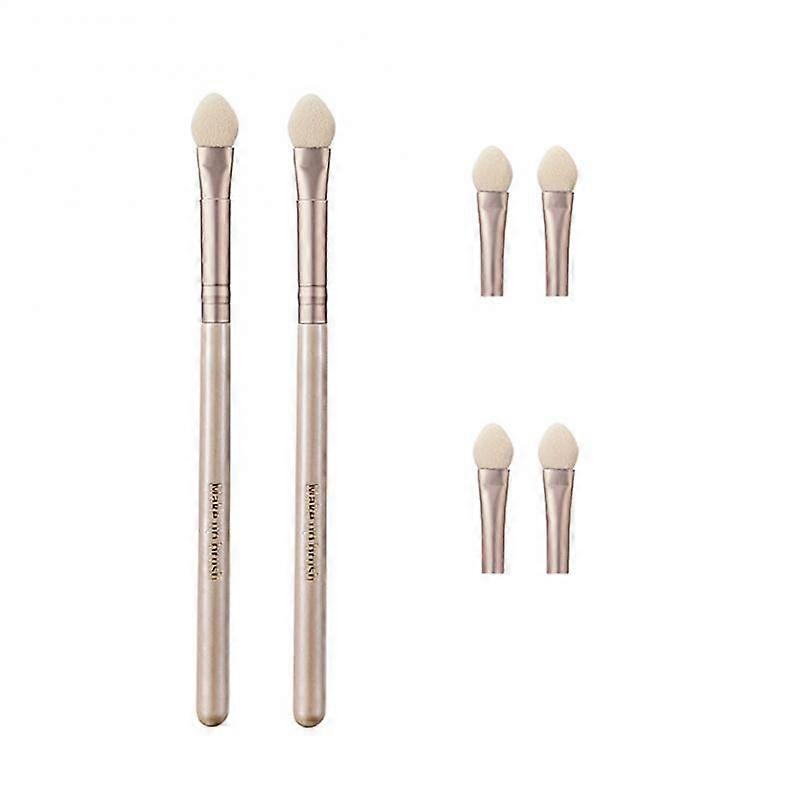 2PCS Portable Eyeshadow Brush Stick Dual Sided Sponge Nylon Eyeliner Eyebrow Applicator Cosmetic Tool Send Two Replacement Head