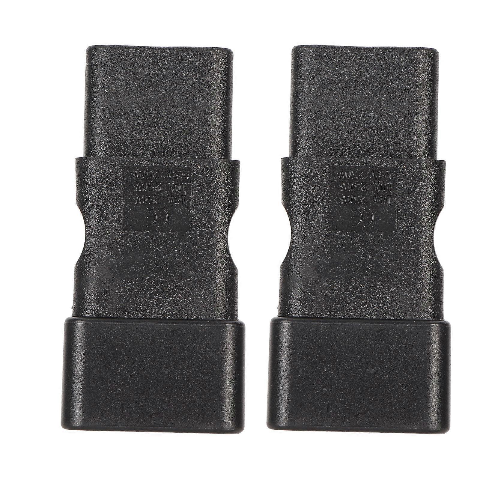 2pcs IEC320 C20 to IEC320 C19 Power Adapter C20 to C19 Power Plug Adapter for UPS PDU Server Computer Socket