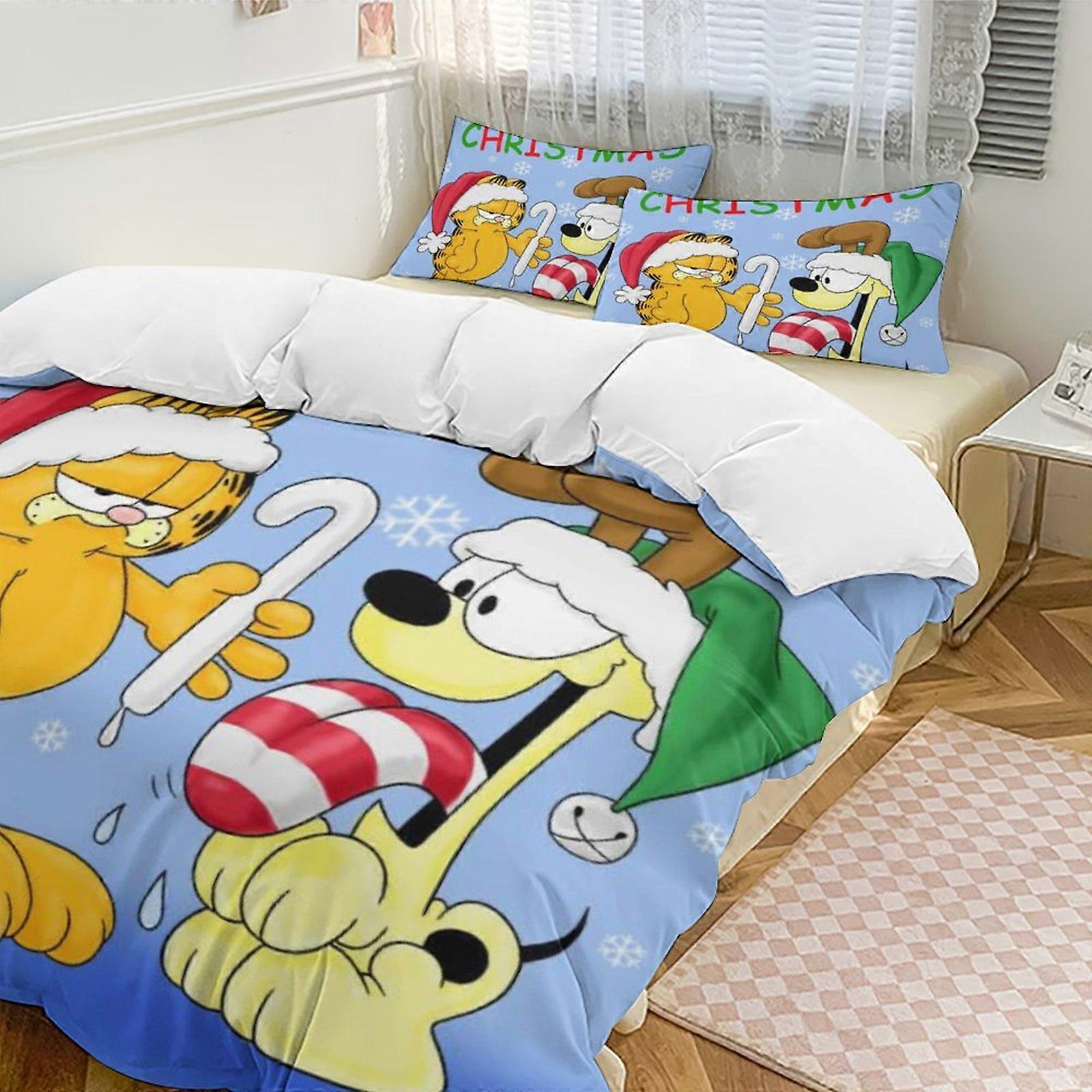 a2724 Lençóis O Conjunto de Cama Garfield Conjunto de Capa de Edredão Tema dos Desenhos Animados Lençóis de Quarto Infantil iip2724