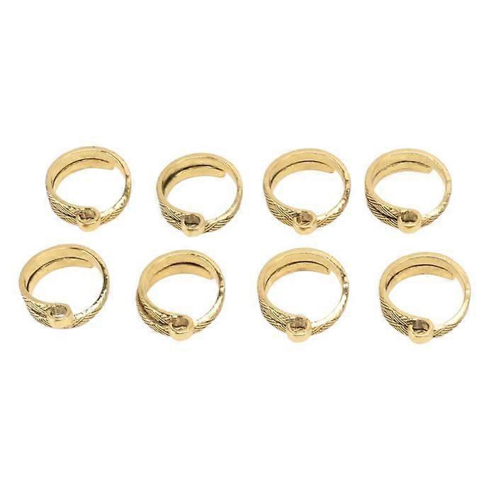 Knitting Crochet Loop Ring 8 PCS Knitting Crochet Loop Ring Open Design Alloy Adjustable Gold Wire Guide
