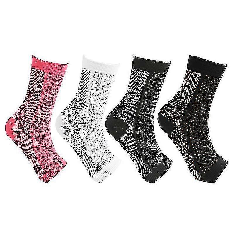 4pairs Soothe Socks Neuropati Kompression Ankelbåge Stöd Skydd Smärtlindring Strumpor