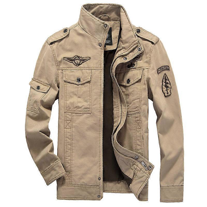 Män Bomull Cargo Jacket Casual Stand Krage Vinter