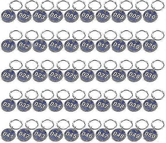 1-50 Numbers Key Chain Numbers Tags Locker Gym Key Rings Engraved Number With Key Rings Key Ring Aluminum Numbers Tag