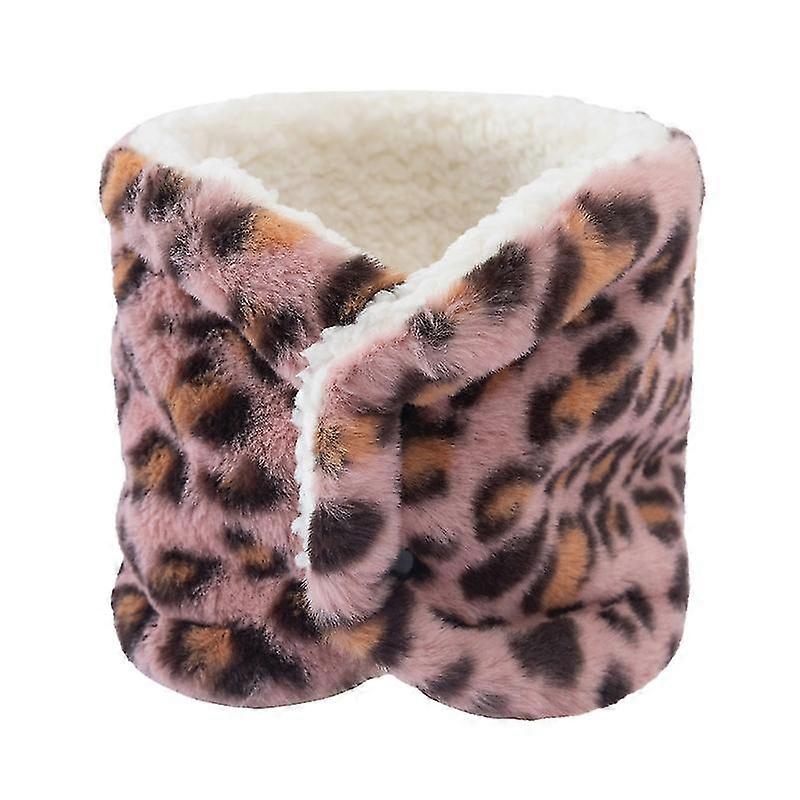 Unisex Winter Plush Lined Neck Warmer Gaiter Solid Color Rhombus Crochet Knit Double Layer Windproof Circle Loop Scarf