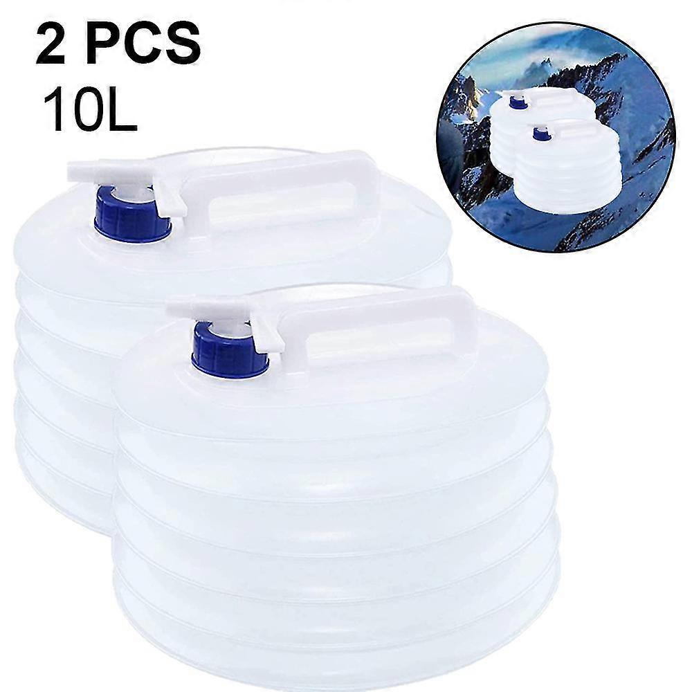 2 Pcs Collapsible Water Container, Premium Portable Water Storage,10l