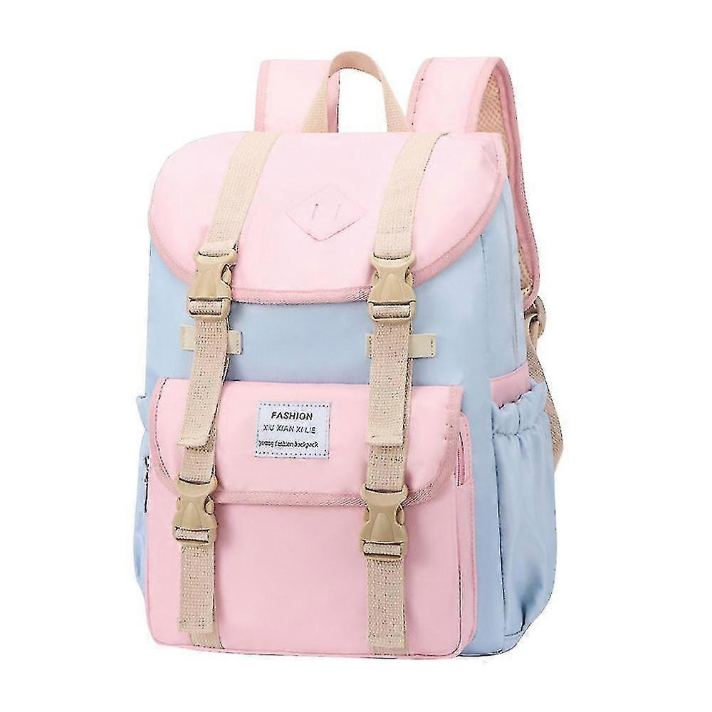 YYH-Multi-compartment backpack for middle school studentsPink