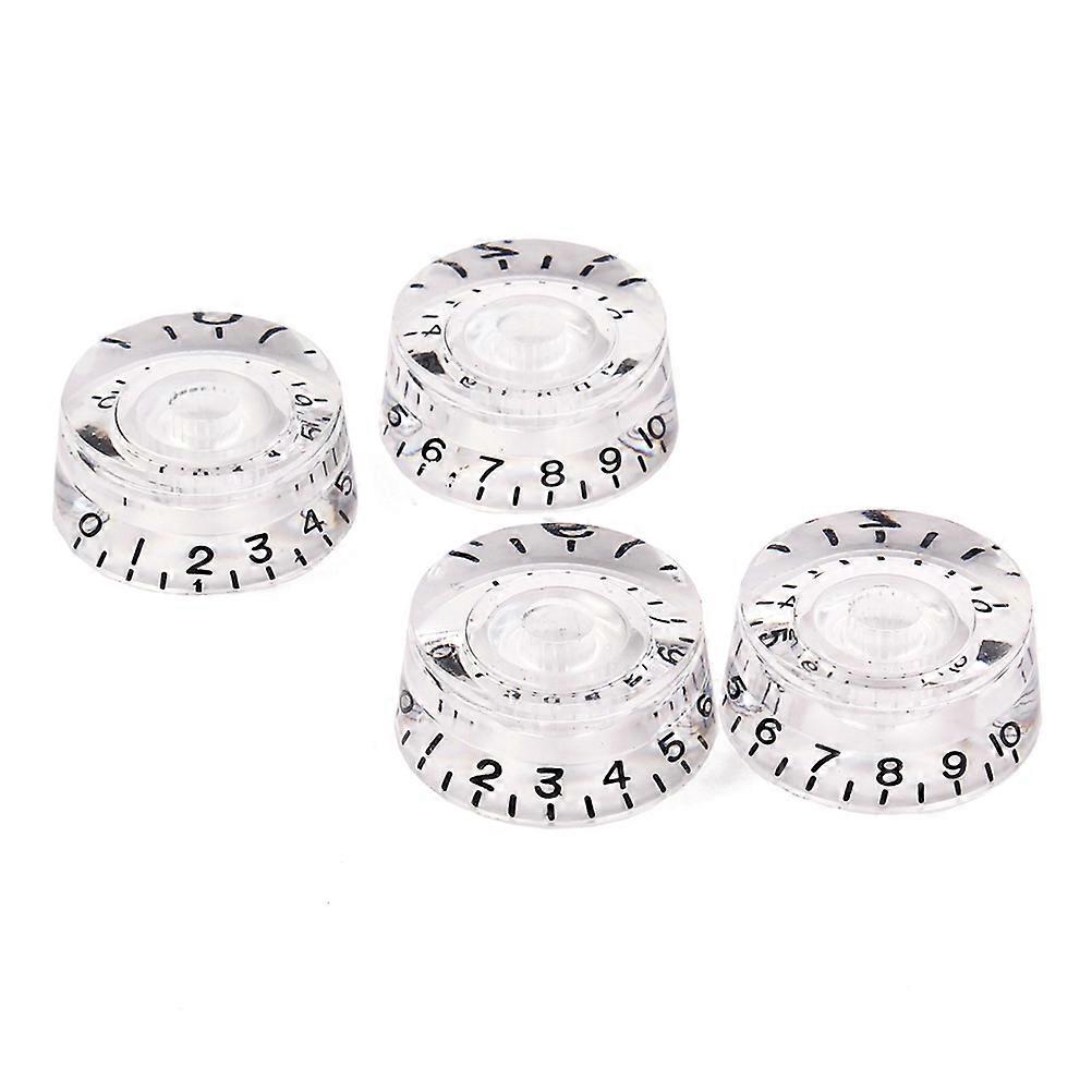 4 PCS/ Set Guitar Volume Tone Control Knobs Rotary Knobs for Electric Guitar Parts Replacement (White)