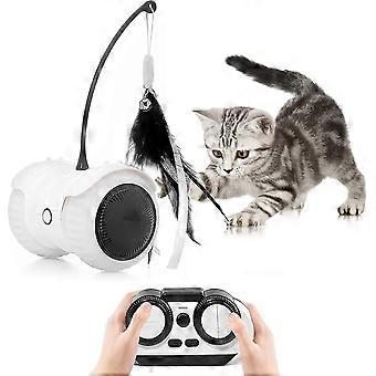 Interactive Cat Toy For Indoor Cats, Usb Charging Auto/remote Mode, With Color Led Wheels