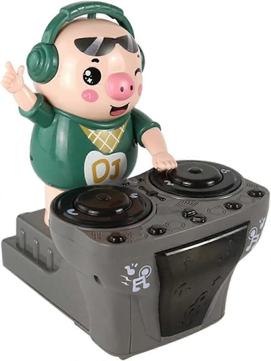Dancing DJ Electric Music Dancing Pig Toy with Colorful Light Swing Back and Forth