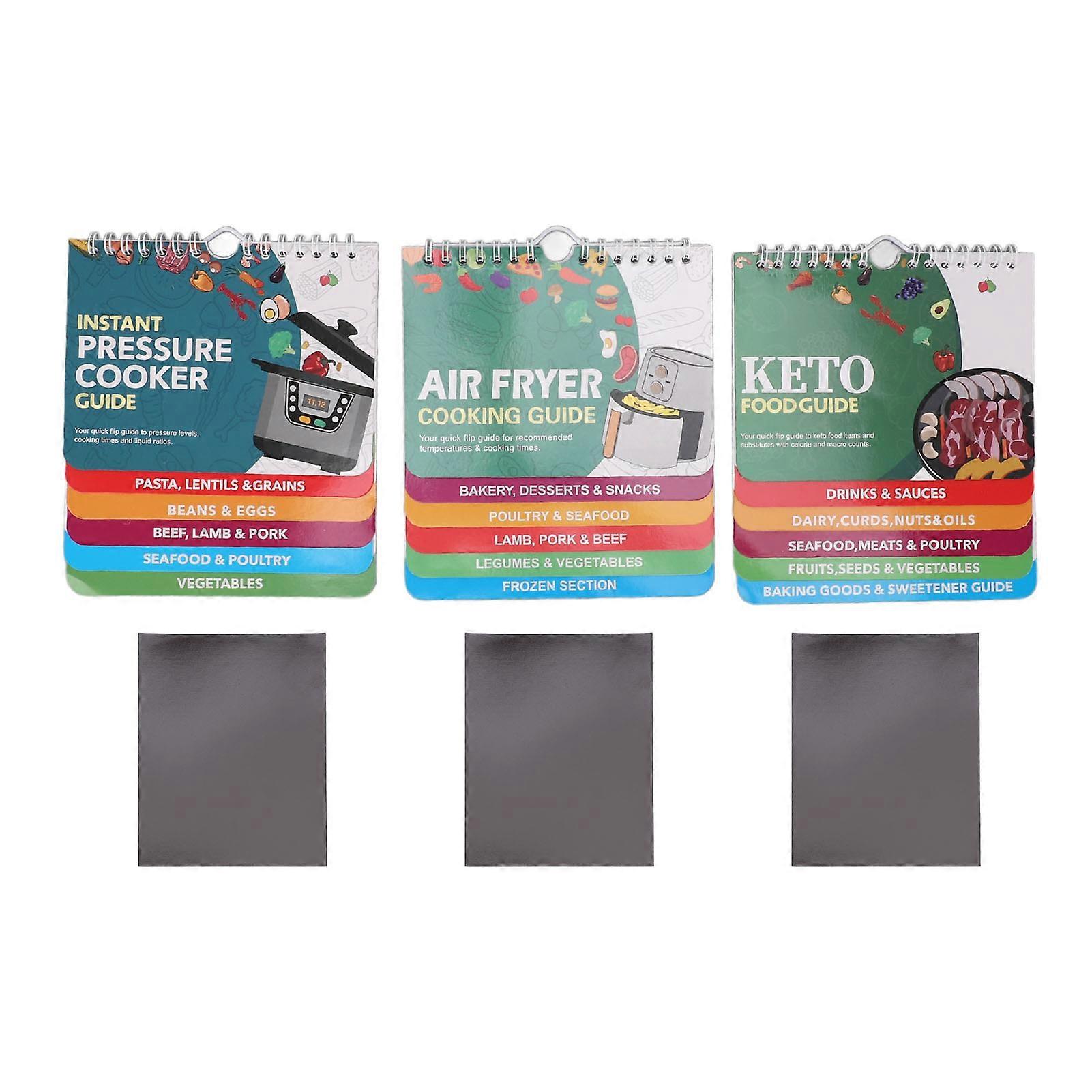 Food List Guide Charts Wall Calendar Style with Magnets Cooking Times Chart for Keto Diet Pressure Cooker Fryer