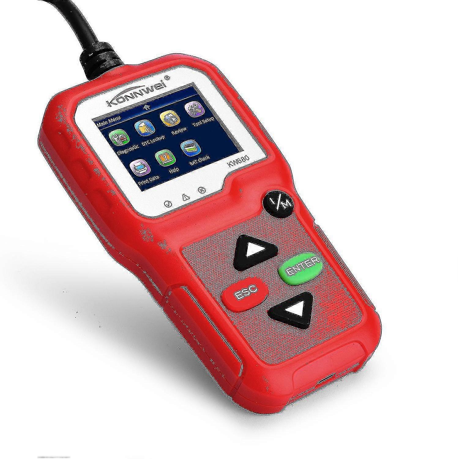 Konnwei Kw680 Professional Obdii/eobd Scanner Obd2 Can Bus Code Reader With Tft Color Display - Red--red