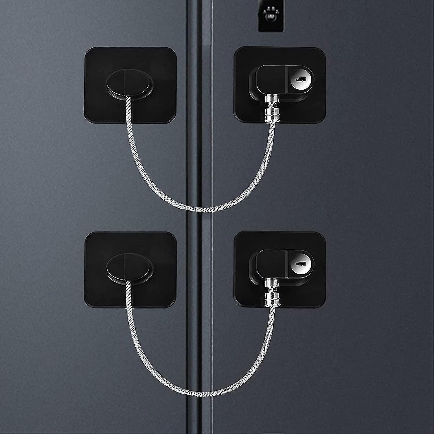 Child Safety Locks (pack Of 2), Refrigerator Locks With Keys For Refrigerator, Cabinets, Drawers, Dishwashers, Toilets And Child Safety Cabinet Locks