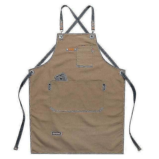 Unisex Work Apron Canvas Apron Bib Adjustable Kitchen Apron