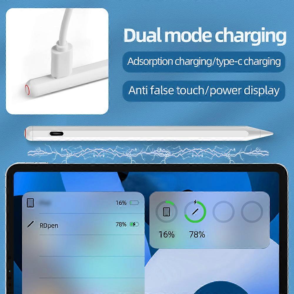 Stylus for iPad Magnetic Adsorption with Dual Charging Modes Type-C & Wireless Adsorption Charging, with Real-Time Power Display, Customizable Shortc