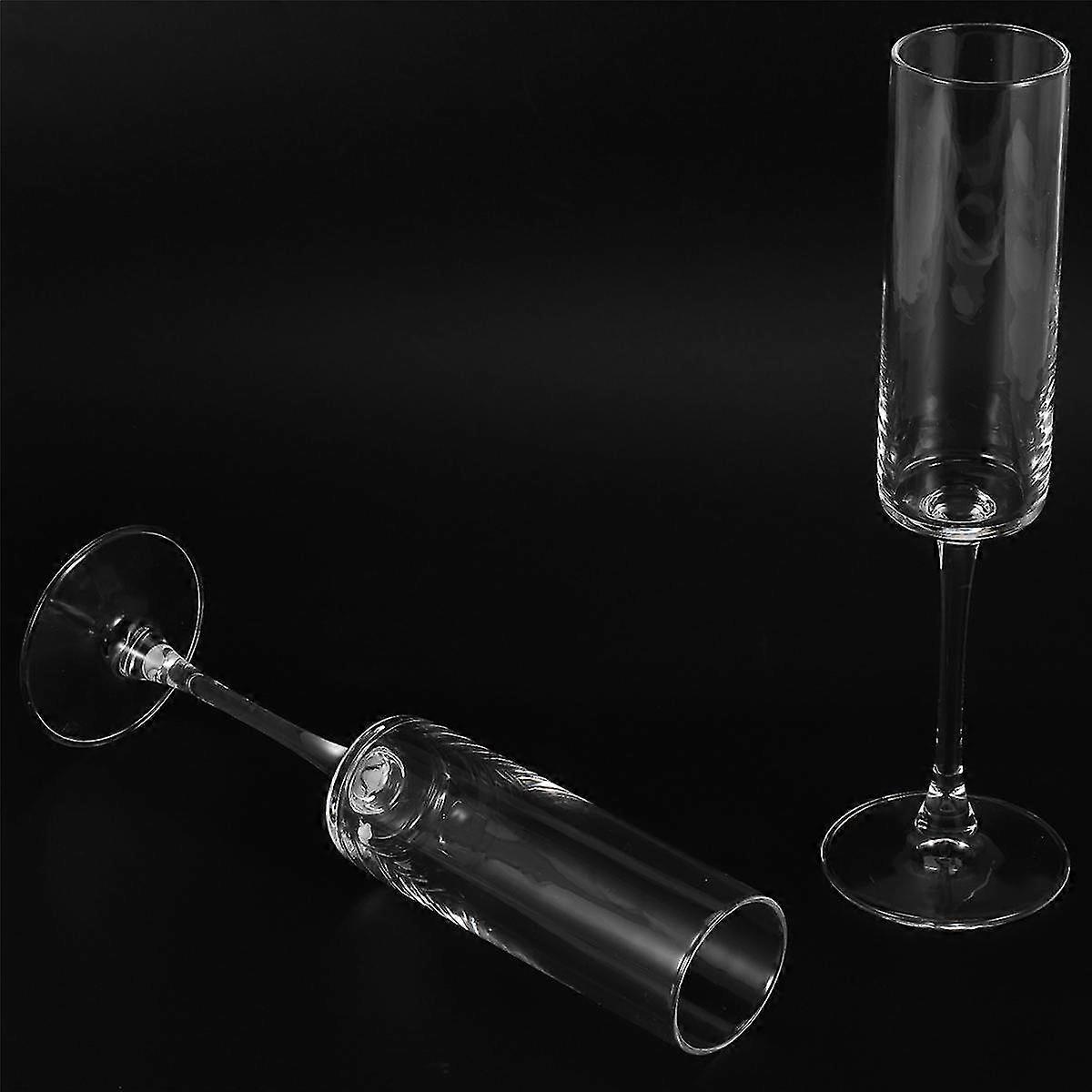 Sticlă șampanie 4 pachet 6-uncie pahare de șampanie 4Pc set, Premium Square Edge suflat sticlă vin glas