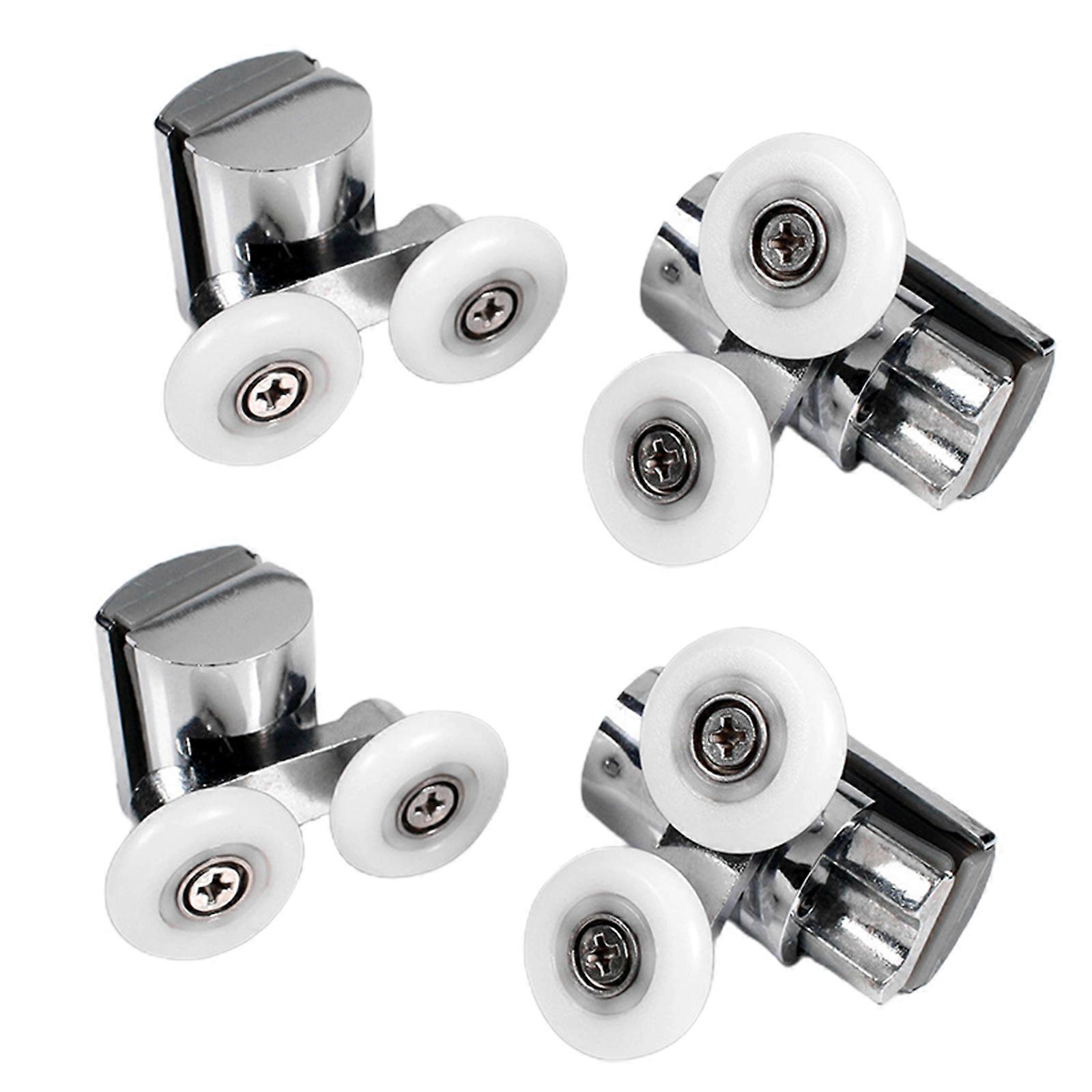 23mm Swinging Shower Door Rollers with 2 Top and 2 Button Rollers