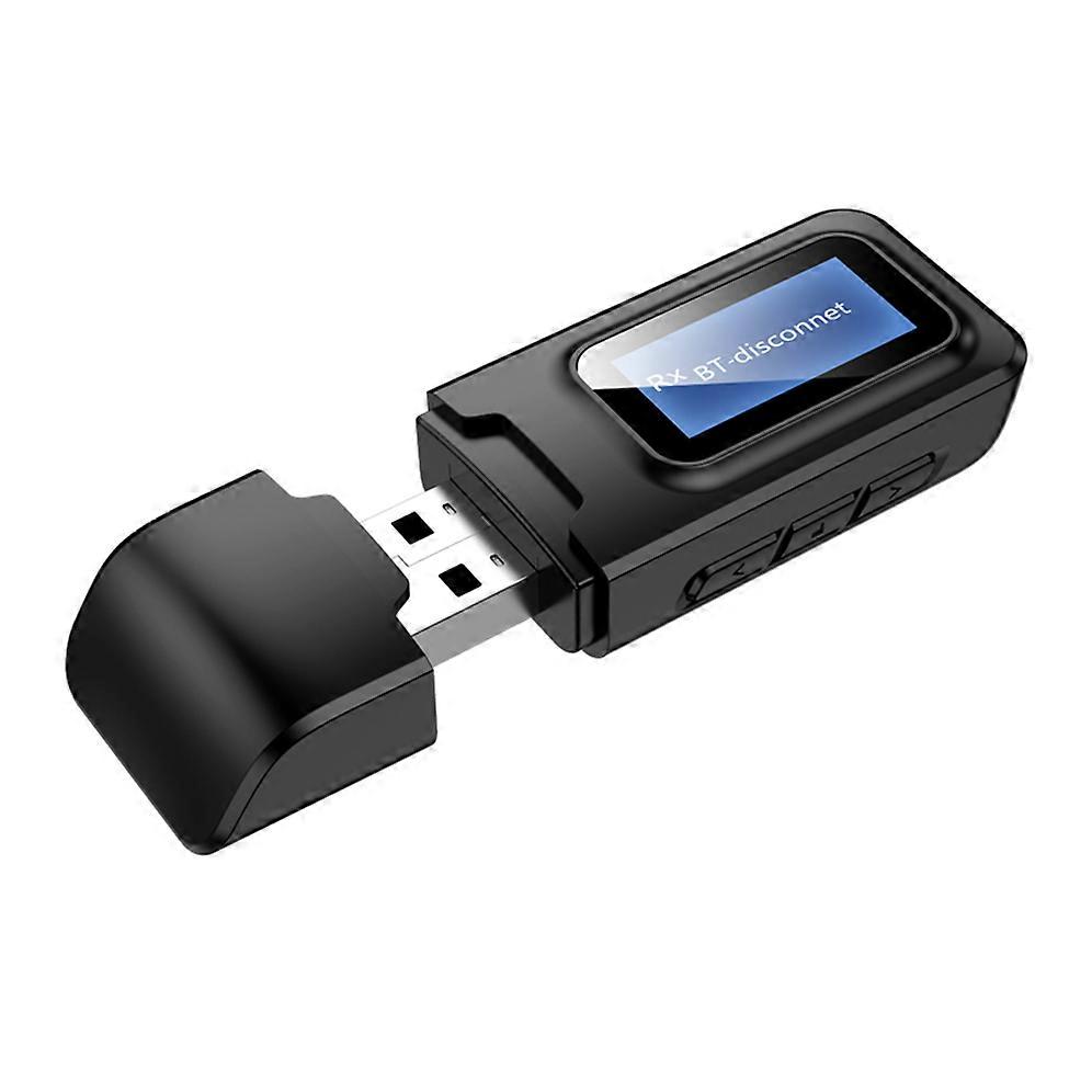 Grwibeou USB Bluetooth 5.0 Audio Receiver Transmitter With EDR LCD Display For TV PC USB Dongle 3.5MM AUX HiFi Wireless Adapter