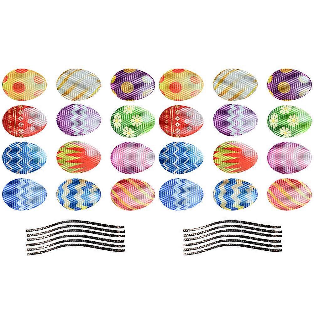 2 sets of Easter Decorations Reflective Magnets Car Sticker Easter Element Magnetic Car Decals