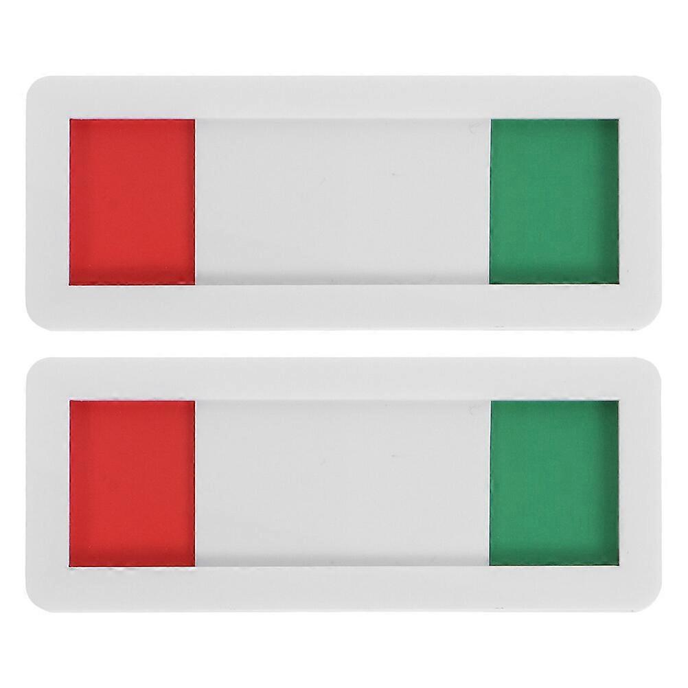 2pcs Open Closed Slider Privacy Sign Black Self Adhesive Indicator Sign for Office