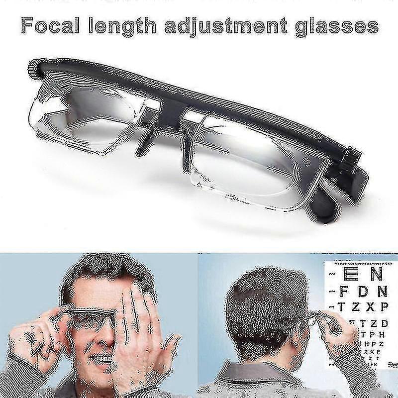2pcs Portable Adjustable Strength Lens Glasses Variable Focus Distance Vision Zoom-yky