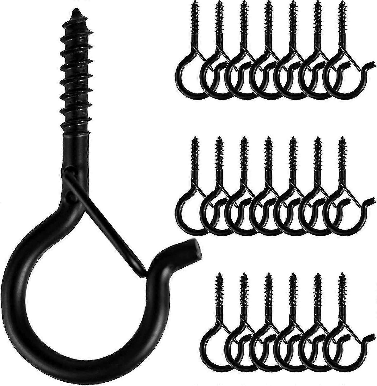 20 Pcs Screw Hooks for Outdoor String Lights with Safety Buckle, Easy Release fast