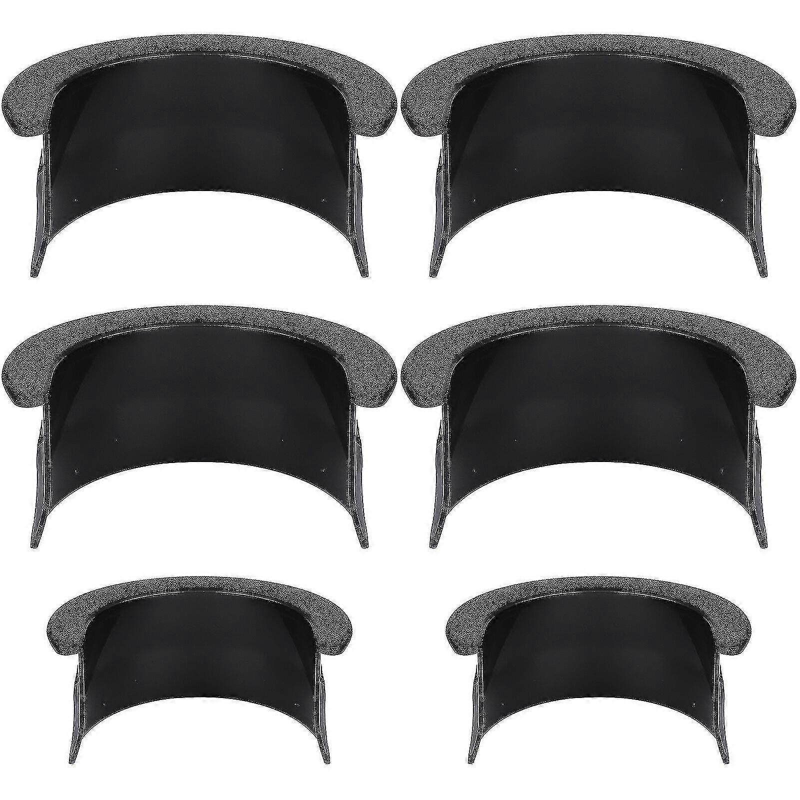 6pcsプラスチックビリヤードテーブルポケットライナー - ビリヤード台バーホーム用、4コーナー2サイド、ブラック