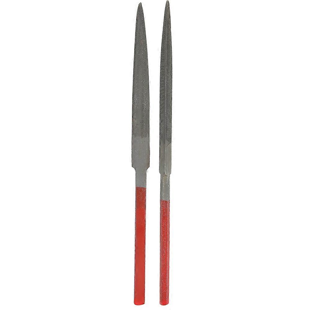 2pcs Files Set Red Handle Jewelry Making Processing Grinding Tool Accessory Set (Semicircle File Triangular File)