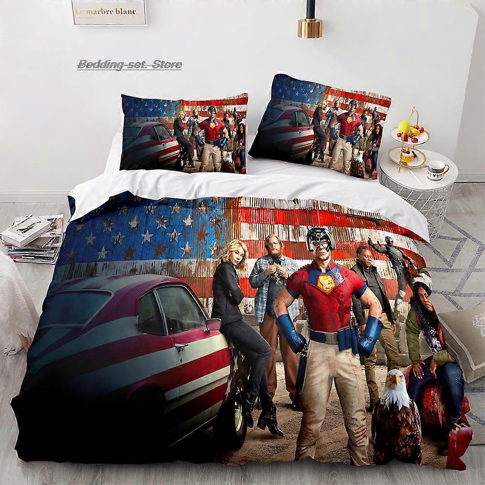 a4382 Lençóis Peacemaker Conjunto de Cama Conjunto de Cama Aldult Kid Quarto Conjuntos de Capa de Edredom Christopher SmithConjunto de Cama de 3 Peças (1 Capa de Edredom + 2 Travesseiros S