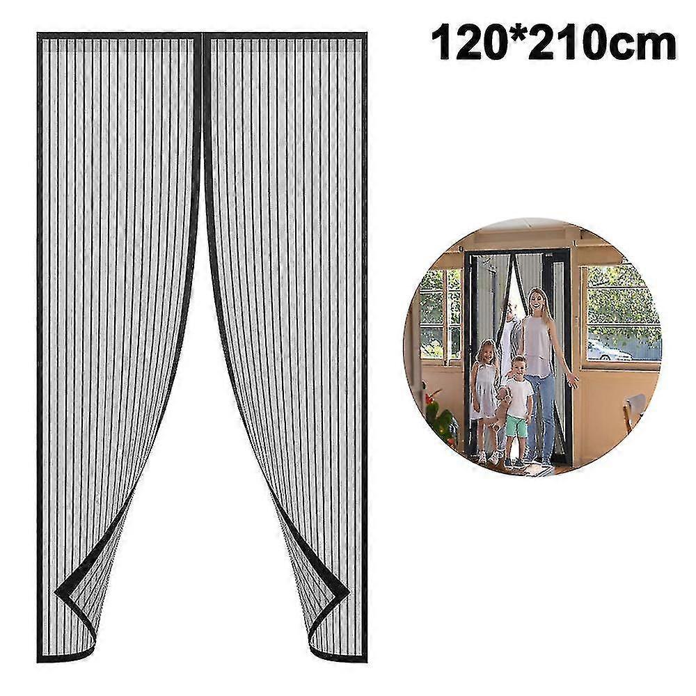 Reinforced Magnetic Screen Door Hands Free Mesh Screen Door Curtain Self-sealing Heavy Duty Mesh Partition Keeps Bugs Fly Out - Pet And Kid Friendly F