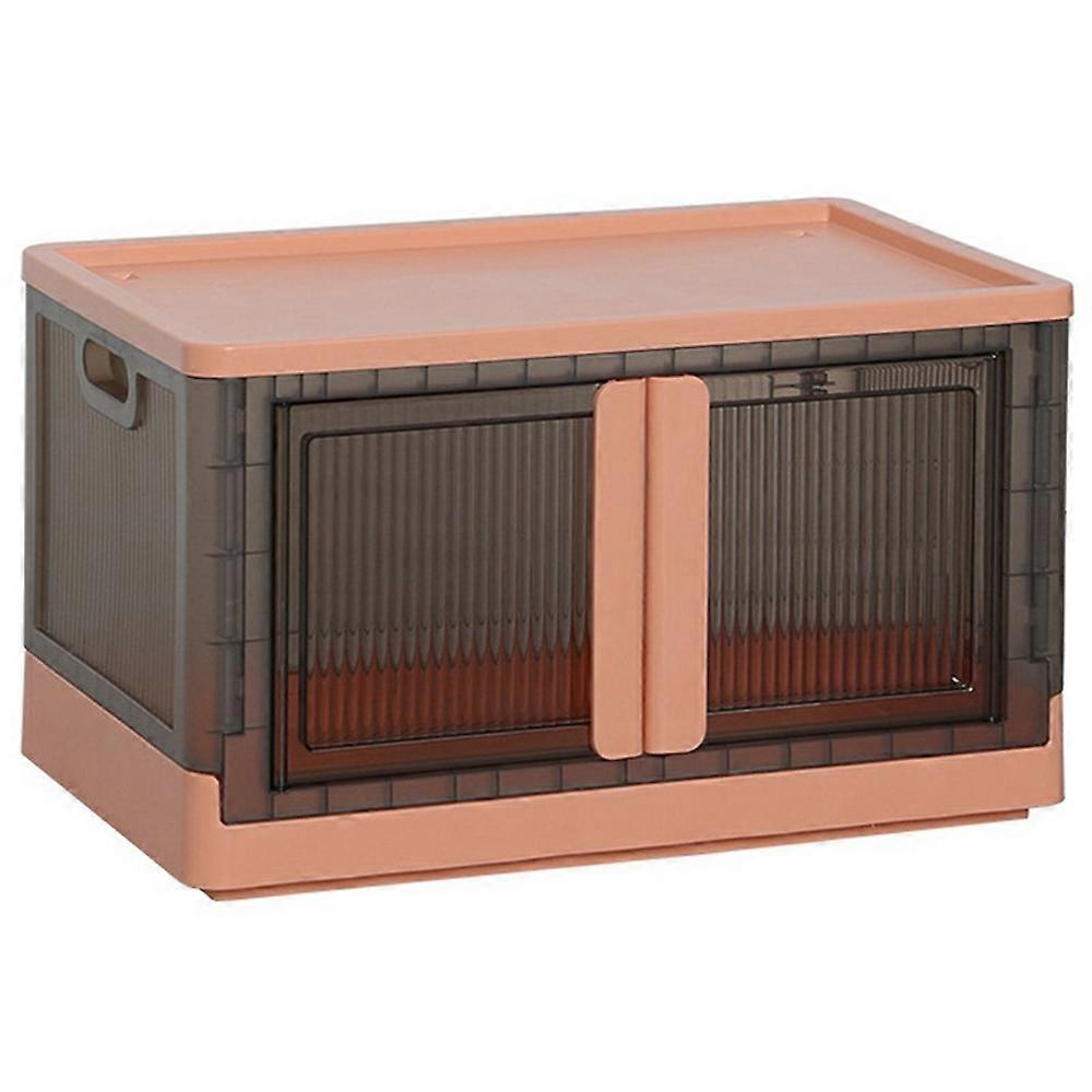 32L Foldable Storage Box Clothes Toys Snacks Transparent Plastic Container No Installation Required