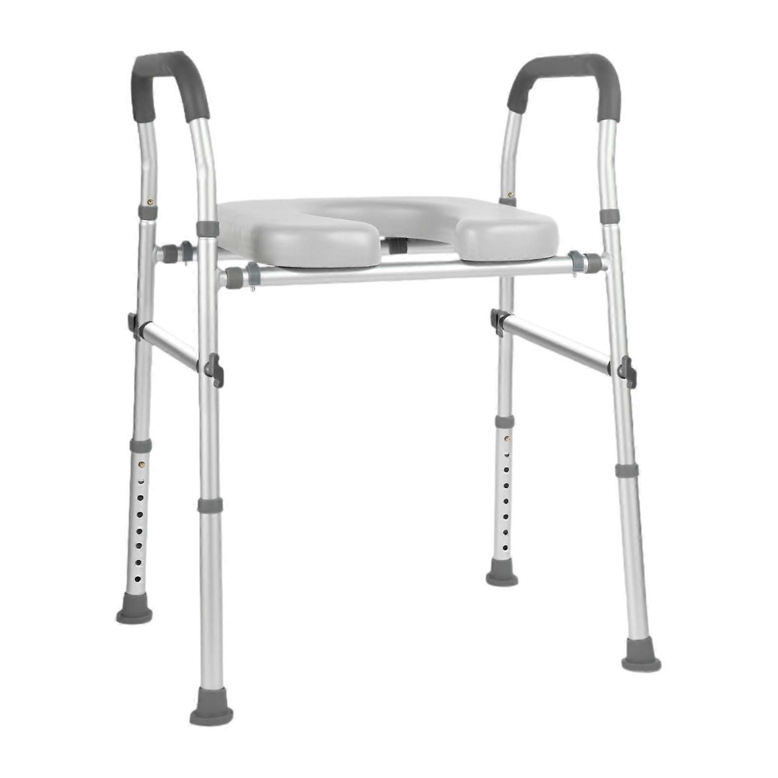 Yaşlılar İçin Tuvalet ve Banyo İçin Saplı, Kaymayan, Yükseltilmiş Tuvalet Oturağı