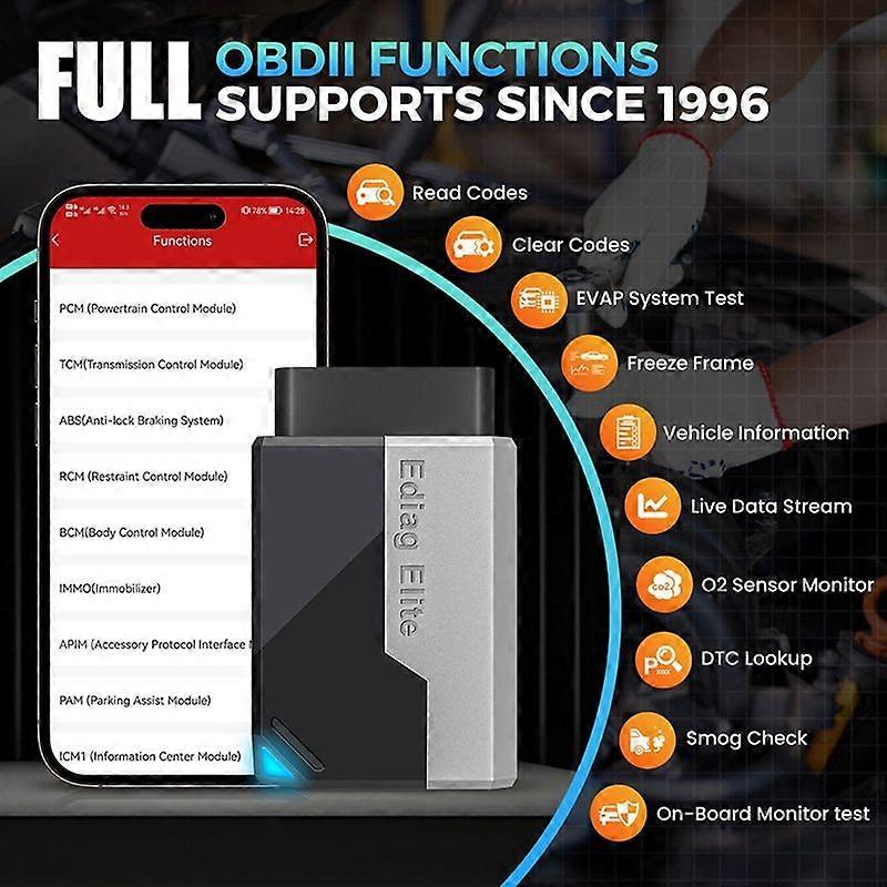 Ediag Elite OBD2 Scanner All System Car Diagnostic Tool 15 Service Bidirectional Conrol OBD2 Diagnostic Tool